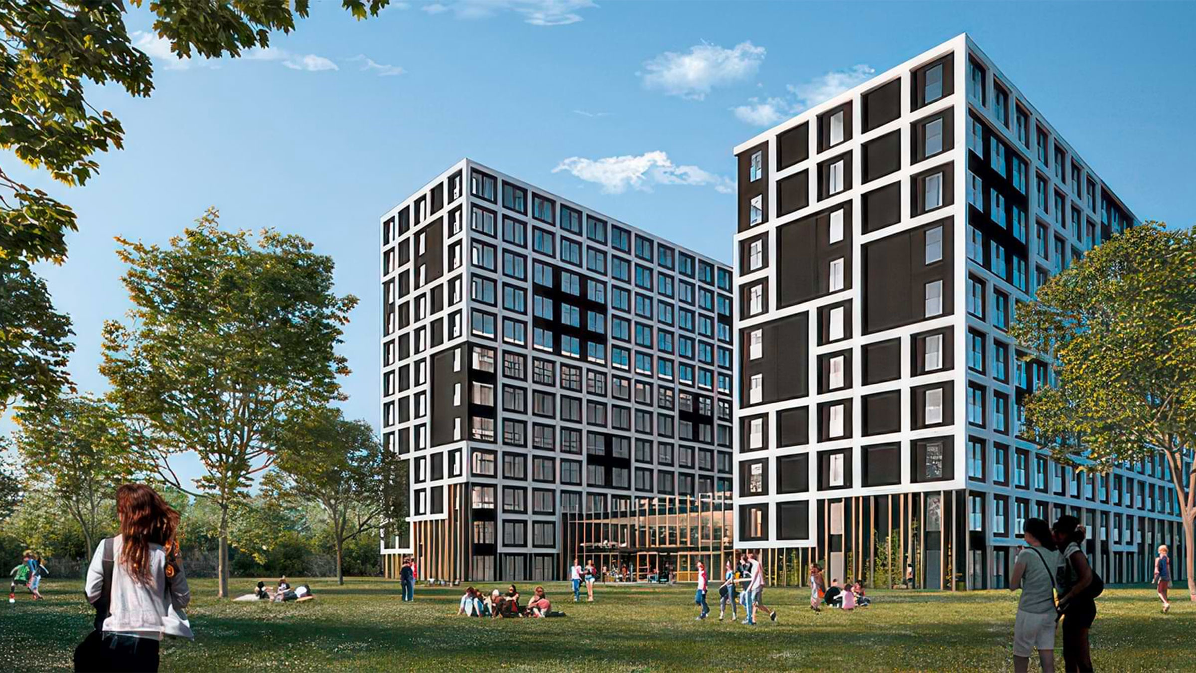 Leuchtturmprojekt in Bochum: Der Community Campus mit 737 Studentenwohnungen wird nach seiner Fertigstellung das höchste Modulgebäude in Europa sein.
